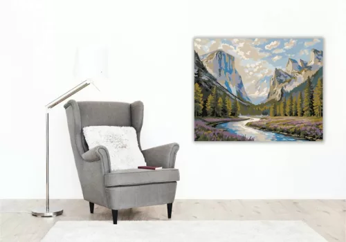 Derűs folyókanyar - számfestő készlet - Számfestő.hu - 60×70cm - Keretre feszítve