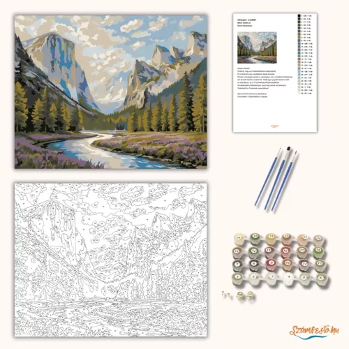 Derűs folyókanyar - számfestő készlet - Számfestő.hu - 40×50cm - Keret nélkül