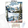 Fagyos Lake Louise tükre - számfestő készlet - Számfestő.hu - 40×50cm - Keretre feszítve