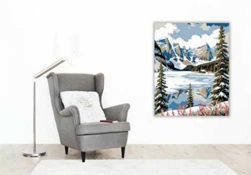 Fagyos Lake Louise tükre - számfestő készlet - Számfestő.hu - 40×50cm - Keret nélkül