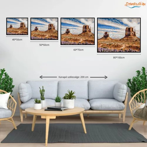 Vadnyugati sziklatornyok - számfestő készlet - Számfestő.hu - 80×100cm - Keretre feszítve