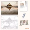 Mont Saint-Michel tükörképe - számfestő készlet - Számfestő.hu - 50×60cm - Keret nélkül