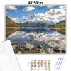 Aoraki / Mount Cook nemzeti park - számfestő készlet - Számfestő.hu - 40×50cm - Keretre feszítve