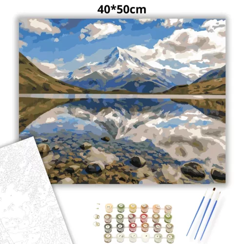 Aoraki / Mount Cook nemzeti park - számfestő készlet - Számfestő.hu - 40×50cm - Keret nélkül