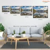 Aoraki / Mount Cook nemzeti park - számfestő készlet - Számfestő.hu - 40×50cm - Keretre feszítve