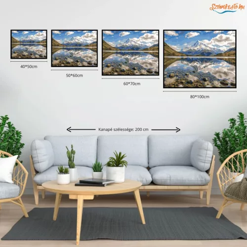 Aoraki / Mount Cook nemzeti park - számfestő készlet - Számfestő.hu - 40×50cm - Keret nélkül