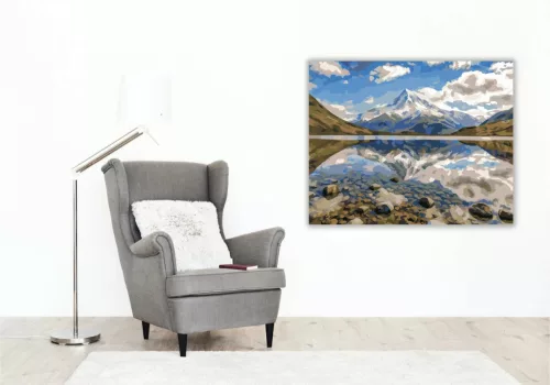 Aoraki / Mount Cook nemzeti park - számfestő készlet - Számfestő.hu - 40×50cm - Keret nélkül