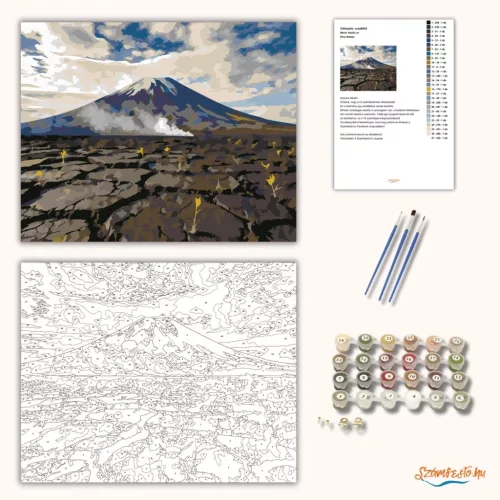 Etna látképe - számfestő készlet - Számfestő.hu - 50×60cm - Keret nélkül
