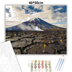 Etna látképe - számfestő készlet - Számfestő.hu - 40×50cm - Keret nélkül