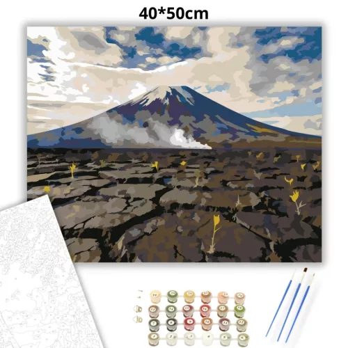 Etna látképe - számfestő készlet - Számfestő.hu - 40×50cm - Keretre feszítve
