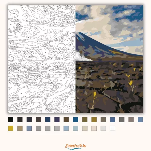 Etna látképe - számfestő készlet - Számfestő.hu - 40×50cm - Keret nélkül