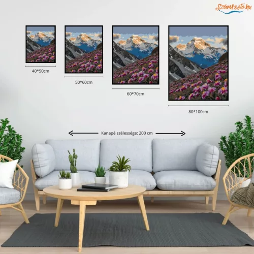 Ragyogó Everest-csúcs - számfestő készlet - Számfestő.hu - 60×70cm - Keretre feszítve