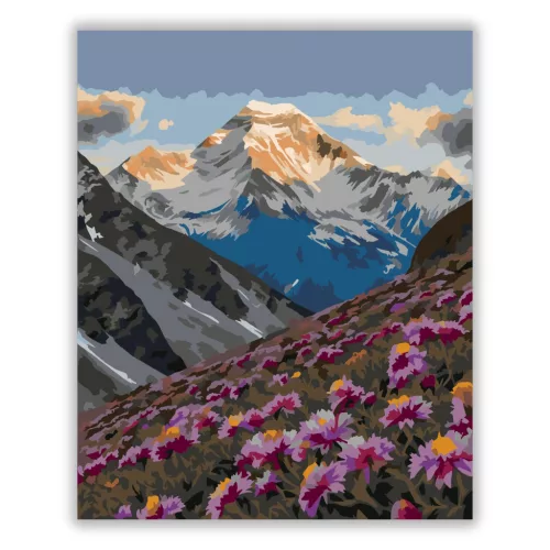 Ragyogó Everest-csúcs - számfestő készlet - Számfestő.hu - 40×50cm - Keret nélkül