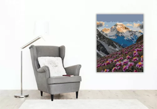 Ragyogó Everest-csúcs - számfestő készlet - Számfestő.hu - 40×50cm - Keret nélkül