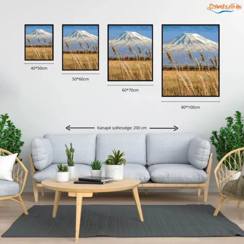 Kilimandzsáró-látkép - számfestő készlet - Számfestő.hu - 50×60cm - Keretre feszítve