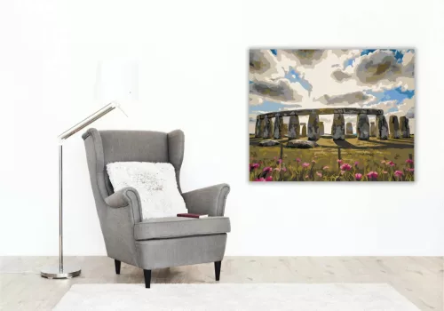 Rejtélyes Stonehenge-kör - számfestő készlet - Számfestő.hu - 60×70cm - Keret nélkül