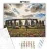 Rejtélyes Stonehenge-kör - számfestő készlet - Számfestő.hu - 40×50cm - Keretre feszítve