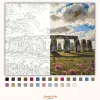 Rejtélyes Stonehenge-kör - számfestő készlet - Számfestő.hu - 40×50cm - Keretre feszítve