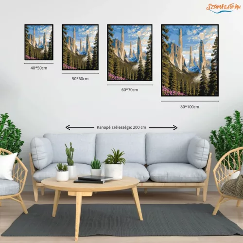 Fenséges sziklatornyok - számfestő készlet - Számfestő.hu - 60×70cm - Keretre feszítve
