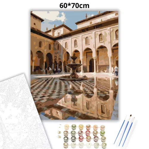 Alhambra palota - számfestő készlet - Számfestő.hu - 60×70cm - Keret nélkül