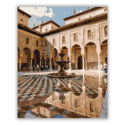 Alhambra palota - számfestő készlet - Számfestő.hu - 40×50cm - Keret nélkül