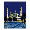 Kék mecset - számfestő készlet - Számfestő.hu - 80×100cm - Keret nélkül