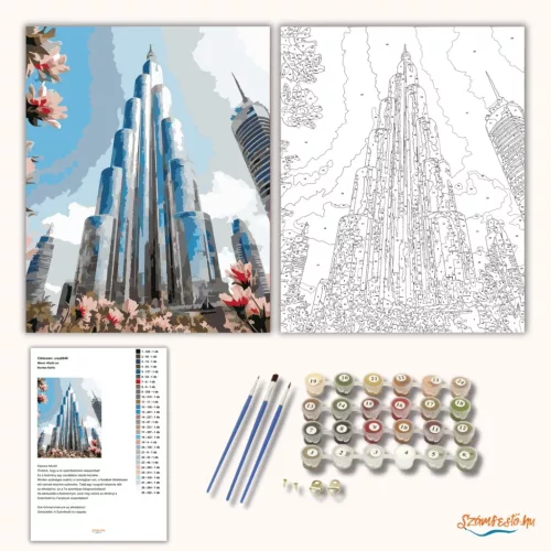 Burdzs Kalifa - számfestő készlet - Számfestő.hu - 60×70cm - Keret nélkül