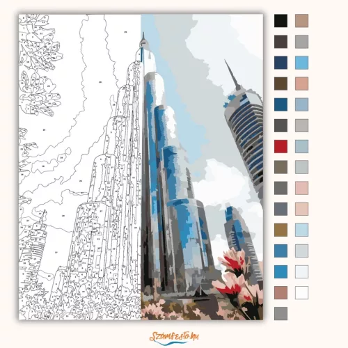 Burdzs Kalifa - számfestő készlet - Számfestő.hu - 60×70cm - Keret nélkül