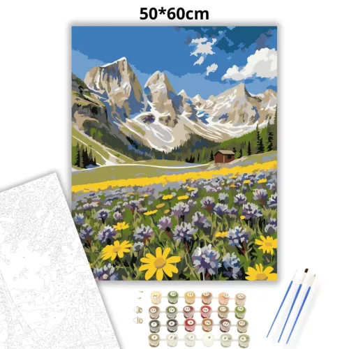 Dolomiti csúcsok - számfestő készlet - Számfestő.hu - 50×60cm - Keret nélkül