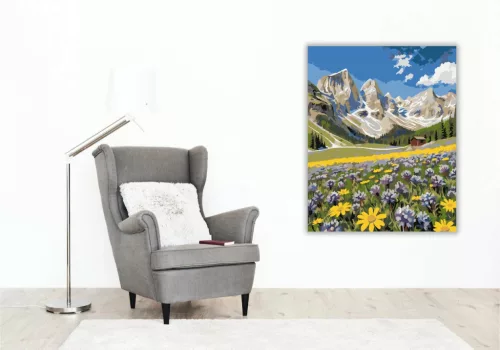 Dolomiti csúcsok - számfestő készlet - Számfestő.hu - 60×70cm - Keret nélkül