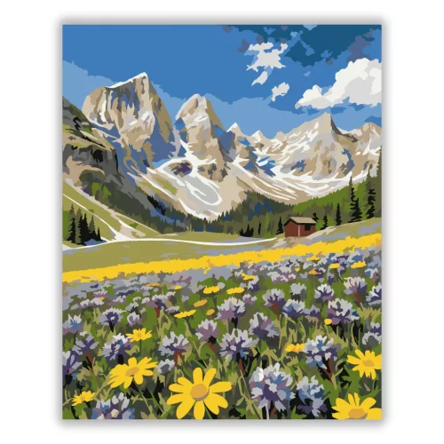 Dolomiti csúcsok - számfestő készlet - Számfestő.hu - 80×100cm - Keret nélkül