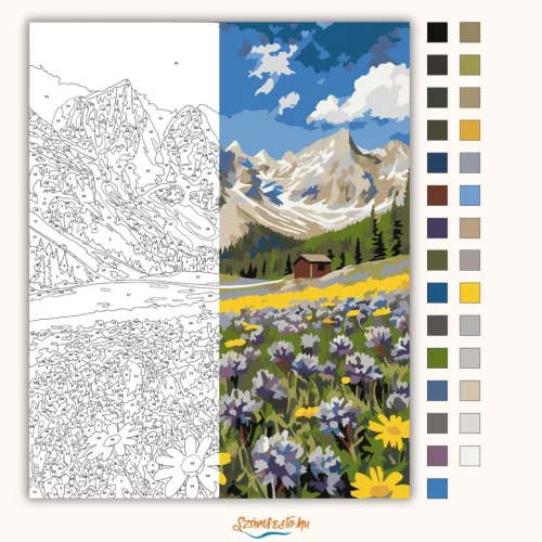 Dolomiti csúcsok - számfestő készlet - Számfestő.hu - 40×50cm - Keret nélkül