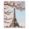 Tavaszi Eiffel-torony - számfestő készlet - Számfestő.hu - 50×60cm - Keret nélkül