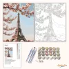 Tavaszi Eiffel-torony - számfestő készlet - Számfestő.hu - 40×50cm - Keret nélkül