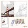 Golden Gate híd - számfestő készlet - Számfestő.hu - 50×60cm - Keret nélkül