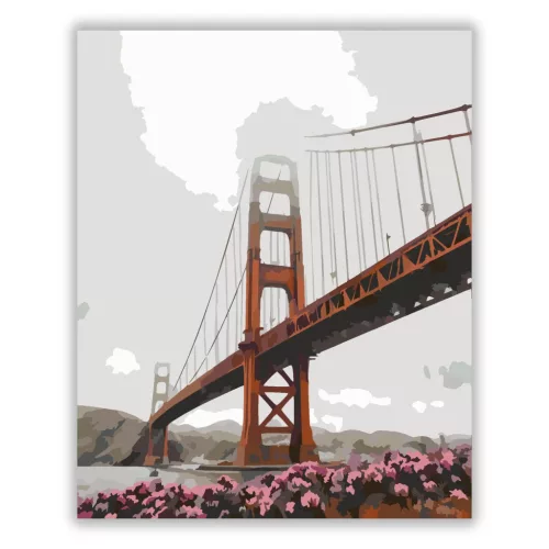 Golden Gate híd - számfestő készlet - Számfestő.hu - 40×50cm - Keretre feszítve