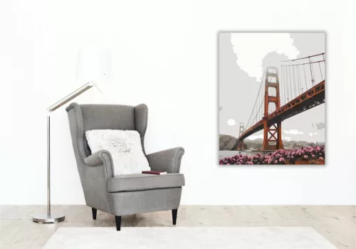 Golden Gate híd - számfestő készlet - Számfestő.hu - 40×50cm - Keret nélkül