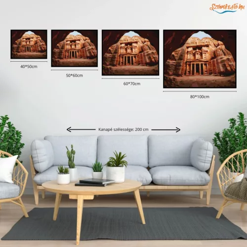 Petra romváros Jordániában - számfestő készlet - Számfestő.hu - 50×60cm - Keret nélkül