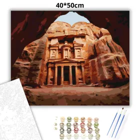 Petra romváros Jordániában - számfestő készlet - Számfestő.hu - 40×50cm - Keret nélkül