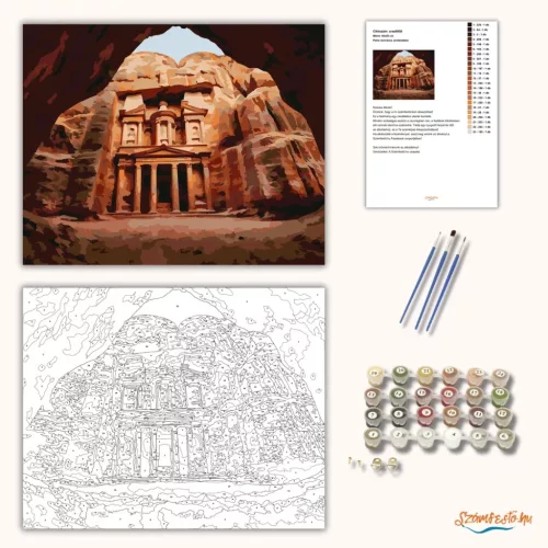 Petra romváros Jordániában - számfestő készlet - Számfestő.hu - 40×50cm - Keret nélkül