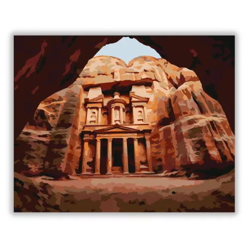 Petra romváros Jordániában - számfestő készlet - Számfestő.hu - 40×50cm - Keret nélkül