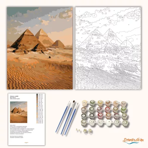 Időtlen piramisok nyugalma - számfestő készlet - Számfestő.hu - 50×60cm - Keret nélkül