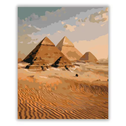 Időtlen piramisok nyugalma - számfestő készlet - Számfestő.hu - 60×70cm - Keretre feszítve