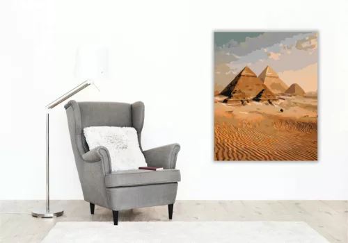 Időtlen piramisok nyugalma - számfestő készlet - Számfestő.hu - 60×70cm - Keret nélkül