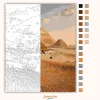 Időtlen piramisok nyugalma - számfestő készlet - Számfestő.hu - 80×100cm - Keretre feszítve