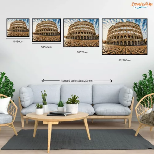 Római Colosseum - számfestő készlet - Számfestő.hu - 40×50cm - Keret nélkül