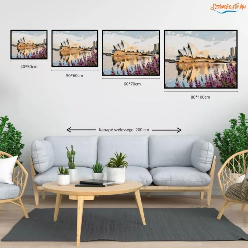 Sydney-i Operaház - számfestő készlet - Számfestő.hu - 50×60cm - Keret nélkül