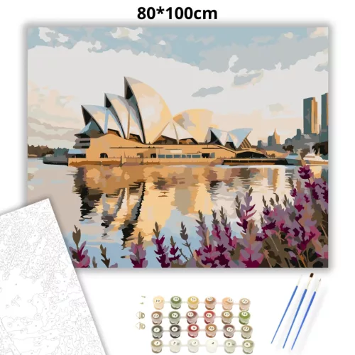 Sydney-i Operaház - számfestő készlet - Számfestő.hu - 80×100cm - Keret nélkül