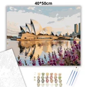 Sydney-i Operaház - számfestő készlet - Számfestő.hu - 40×50cm - Keret nélkül