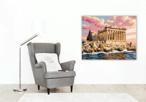 Poszeidón-temploma - számfestő készlet - Számfestő.hu - 60×70cm - Keret nélkül